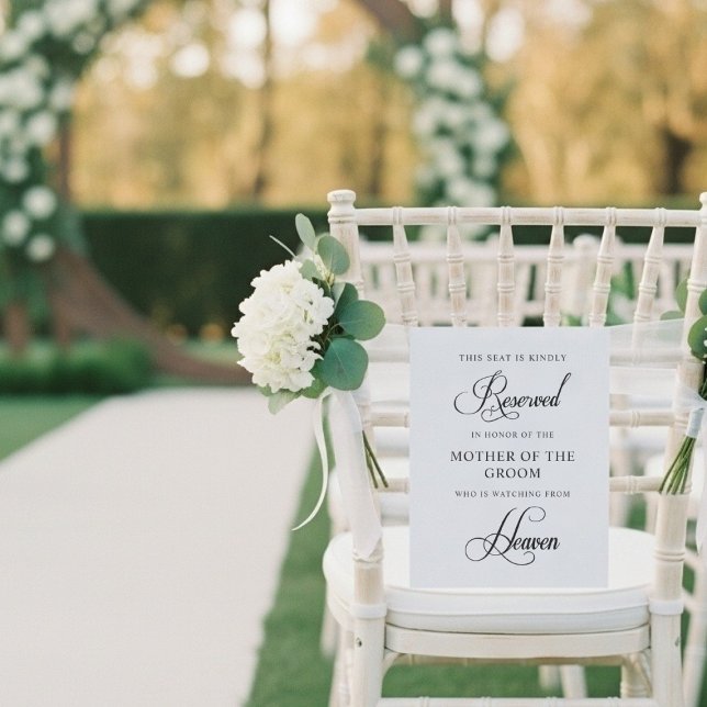Gedenkbriefmarke für Hochzeiten vorbehalten Poster (Wedding Reserved Memorial Seating Sign)