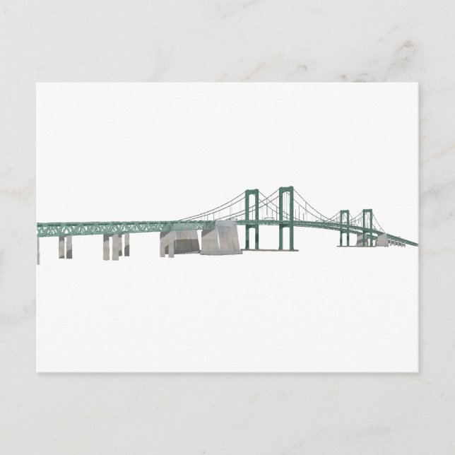 Gedenkbrücke Delaware: 3D-Modell: Postkarte (Vorderseite)