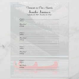 Gedenkbuch-Füller Anmeldung Seite Bergkanus