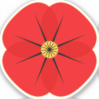 Gedenkdesign für Red Poppy Blume Aufkleber