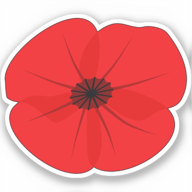 Gedenkdesign für Red Poppy Blume Aufkleber (Vorderseite)