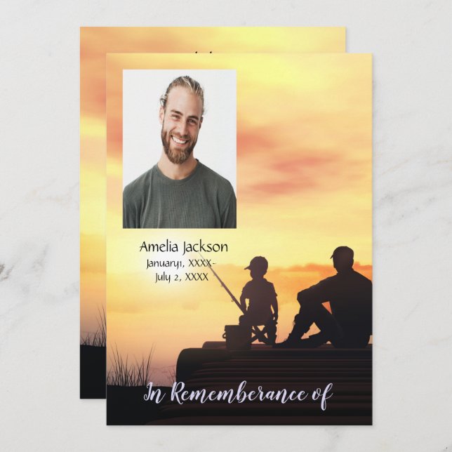 Gedenkdienst Einladung Vater Sohn zum Fischfang (Vorne/Hinten)