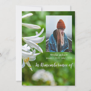 Gedenkdienst lädt Blume der Weißen Lilie ein Einladung