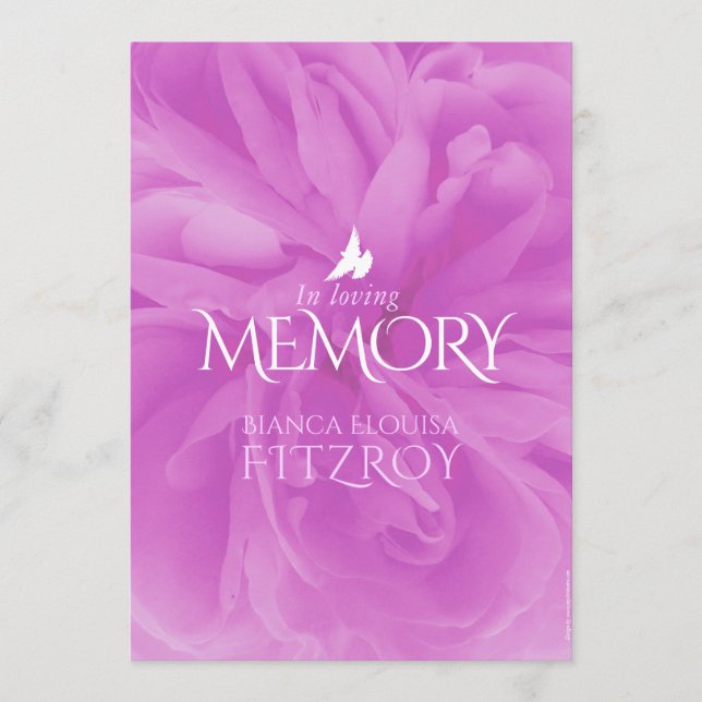 Gedenkdienst lila Rose Beerdigung Programm (Vorderseite)