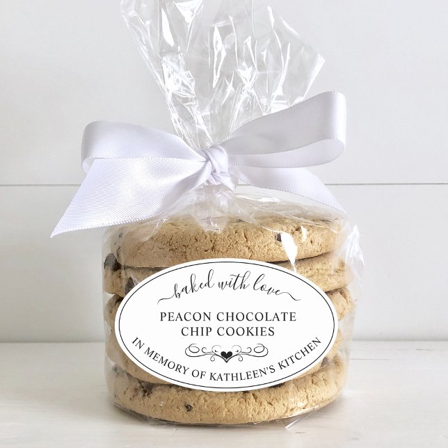 Gedenkdienstgedächtnis von Backed mit Liebe Gefall Ovaler Aufkleber (Memorial Service Memory Of Baked With Love Favor Oval Sticker)