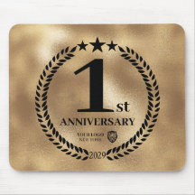 Gedenken an das 1. Jubiläum des Gold-Logos