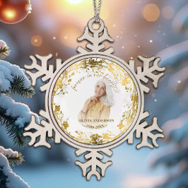 Gedenken an das Gedächtnis des Gedächtnisses zum G Schneeflocken Zinn-Ornament