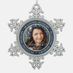 Gedenken an das Gedächtnis Elegantes klassisches F Schneeflocken Zinn-Ornament