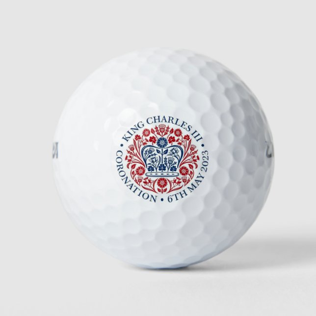 Gedenken an das King Charles III Coronation Logo Golfball (Vorderseite)