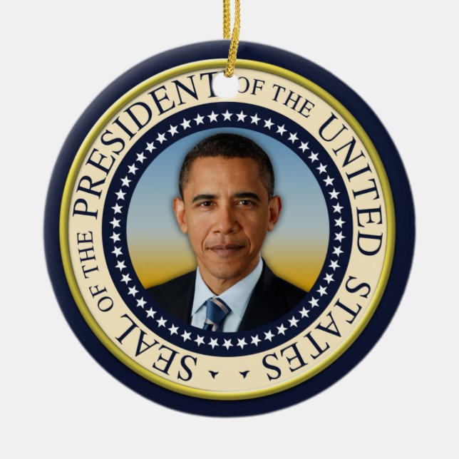 Gedenken an den 45. Präsident Barack Obama Keramikornament (Vorne)
