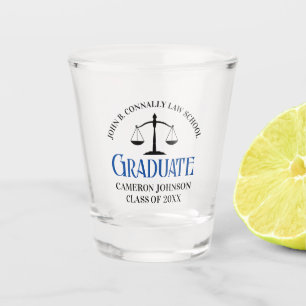 Gedenken an den Abschluss der Custom Blue Law Scho Schnapsglas