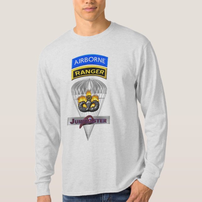 Gedenken an den Im Flugzeug Ranger Jumpmaster T-Shirt (Vorderseite)