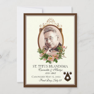 Gedenken an die Heilige Titus Brandsma Mitteilungskarte