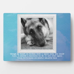 Gedenken an Ihren Deutschen Schäferhund mit Ihrem Fotoplatte