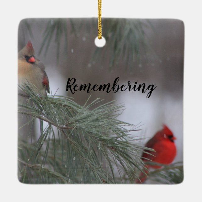 Gedenken an Kardinal Keramik Ornament (Rückseite)