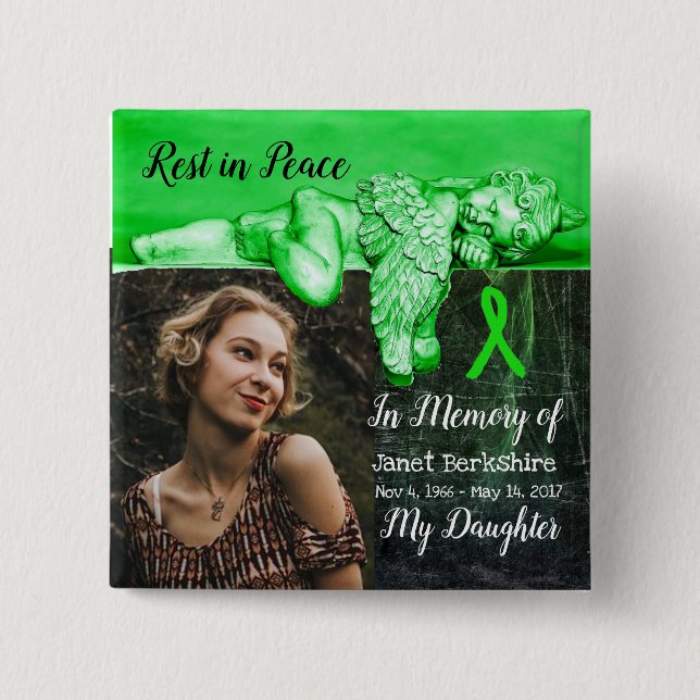 Gedenken an meine Tochter Lyme Gedenkschaltfläche Button (Vorderseite)