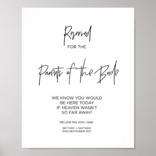 Gedenken den Eltern der Braut in Liebe Poster