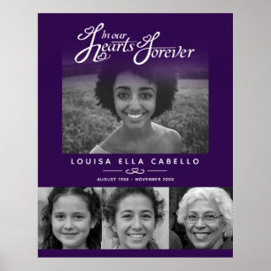 Gedenken in Herzen Fotos Beerdigung lila weiß Poster