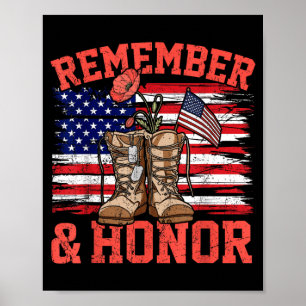 Gedenken und Ehren der Gefallenen Roter Mohn Flagg Poster