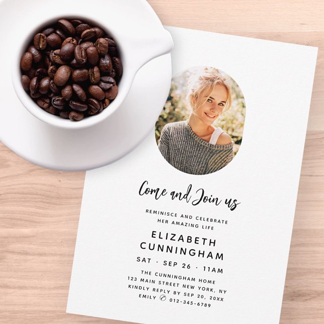 Gedenken und Feiern Gedenkstätte Modernes Foto Einladung (Von Creator hochgeladen)