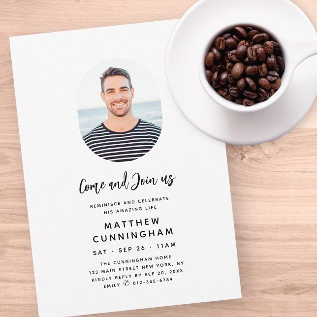 Gedenken und Feiern Gedenkstätte Modernes Foto Einladung (Von Creator hochgeladen)