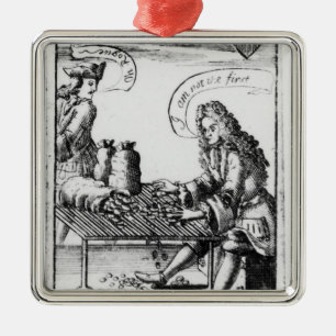 Gedenkende Spielkarten Silbernes Ornament