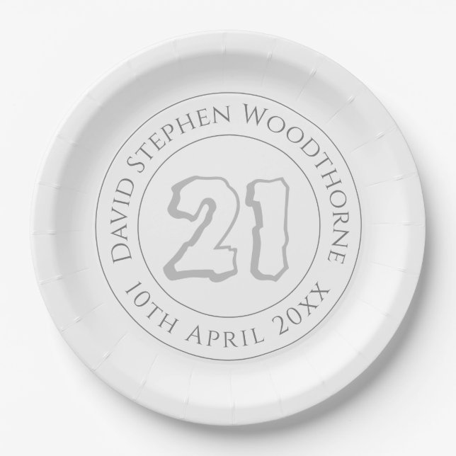 Gedenkfeier 21. Geburtstag Pappteller (Vorderseite)