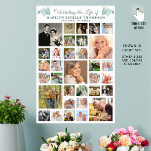 Gedenkfeier 33 FotoCollage Botanisch Poster