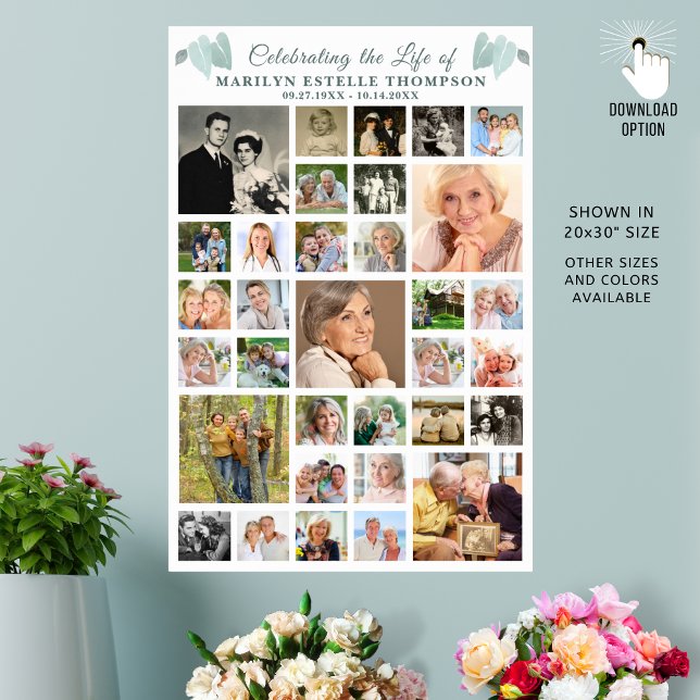 Gedenkfeier 33 FotoCollage Botanisch Poster (Von Creator hochgeladen)