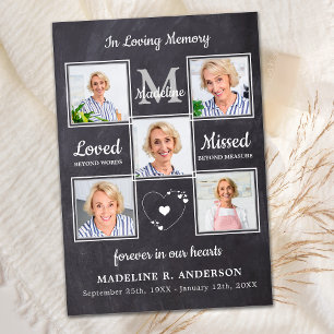 Gedenkfeier 5 Foto Collage Beileid Dankeskarte
