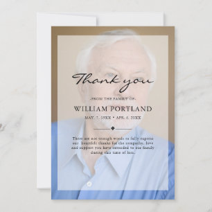 Gedenkfeier Beileid Foto Vellum Overlay Beerdigung Dankeskarte