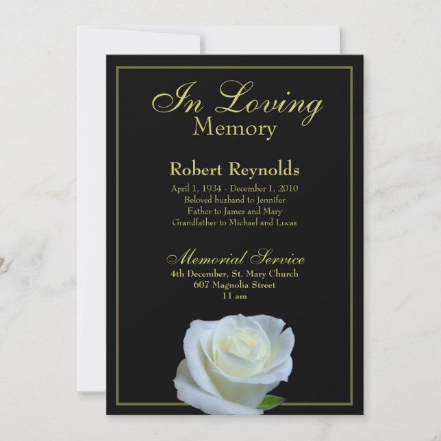 Gedenkfeier / Bekanntgabe Einladung (Vorderseite)