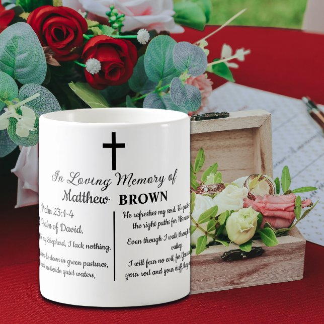 Gedenkfeier Bibelvers Andenken Beerdigung Kaffeetasse (Von Creator hochgeladen)