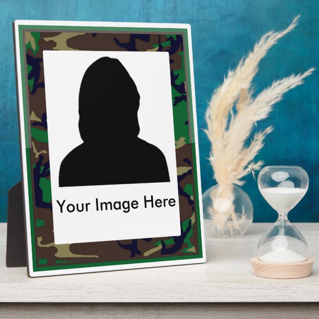 Gedenkfeier der Camouflage Woodland Militär Plaque Fotoplatte (Seite)