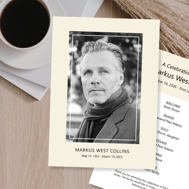 Gedenkfeier des Lebens Volles Foto Einladung (Von Creator hochgeladen)