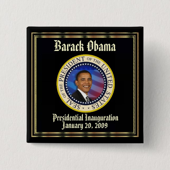 Gedenkfeier des PRÄSIDENTEN OBAMA Button (Vorderseite)