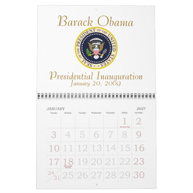 Gedenkfeier des PRÄSIDENTEN OBAMA Kalender (Jan 2027)