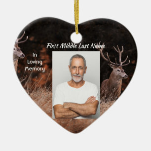 Gedenkfeier Einladung Hirsch Outdoorstyp Keramik Ornament