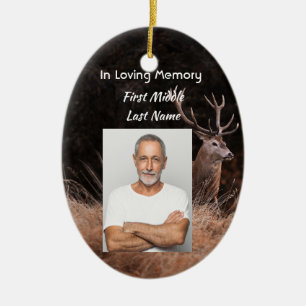 Gedenkfeier Einladung Hirsch Outdoorstyp Keramik Ornament