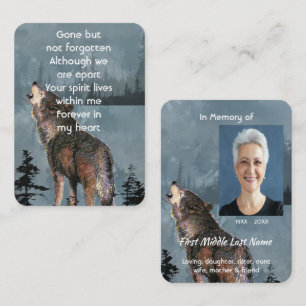 Gedenkfeier-Einladung Wasserfarbe heulender Wolf Visitenkarte