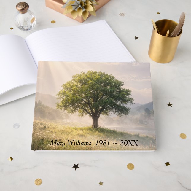 Gedenkfeier Einsamer Baum im Nebel  Gästebuch (Vorderseite Offen)