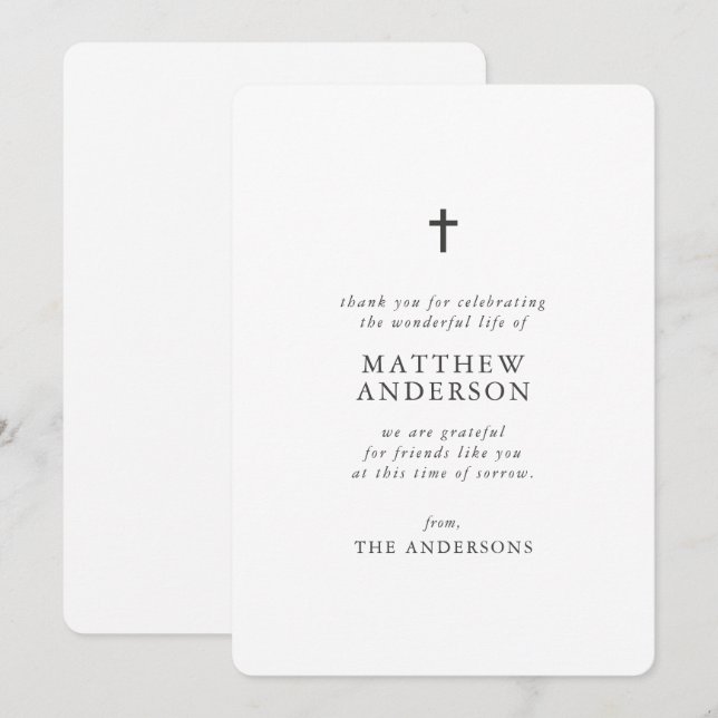 Gedenkfeier Erholung in Frieden Modernes, einfache Dankeskarte (Vorne/Hinten)