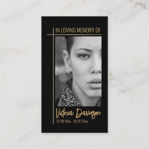 Gedenkfeier Foto Gebet Golden Cross Frame Visitenkarte