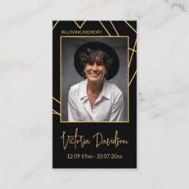 Gedenkfeier Foto Gebet Goldener Rahmen Visitenkarte