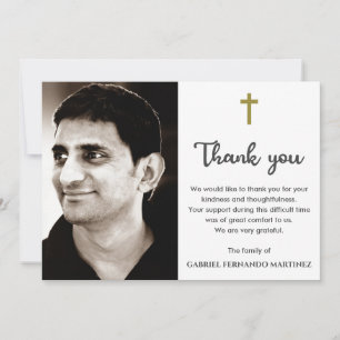 Gedenkfeier Foto Religiöses Christliches Kreuz Dankeskarte
