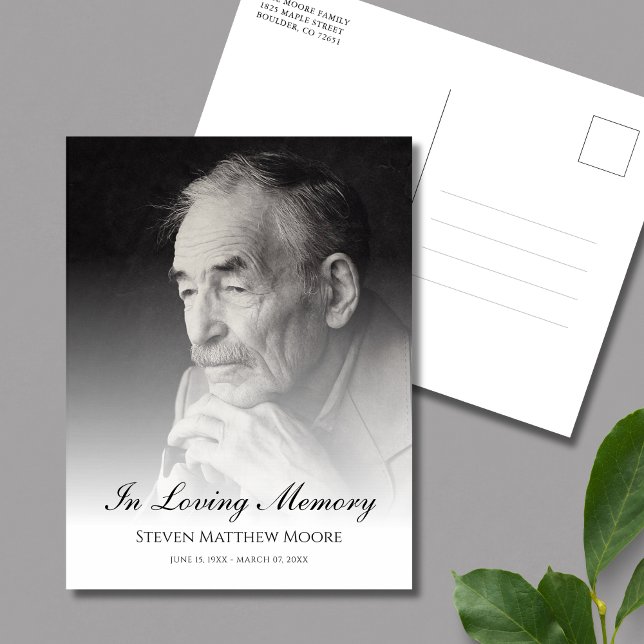 Gedenkfeier Foto Tribut Postkarte (Photo Memorial Postcard)