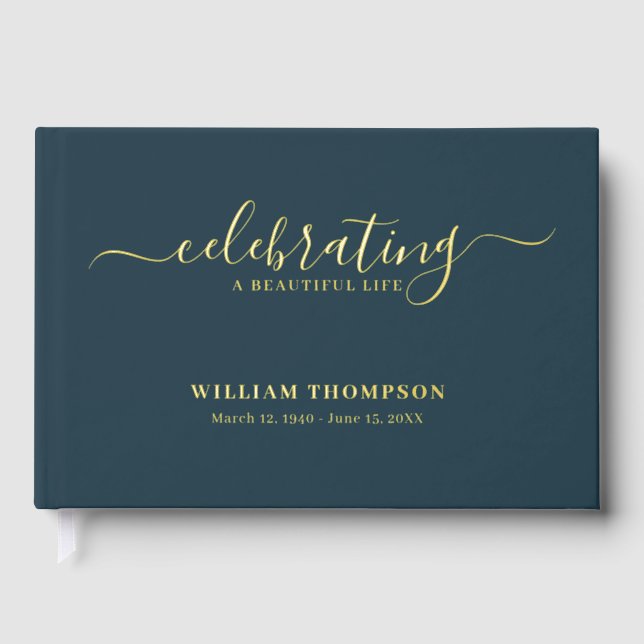 Gedenkfeier für das Leben der Beerdigungsnacht Gol Gästebuch (Vorderseite)