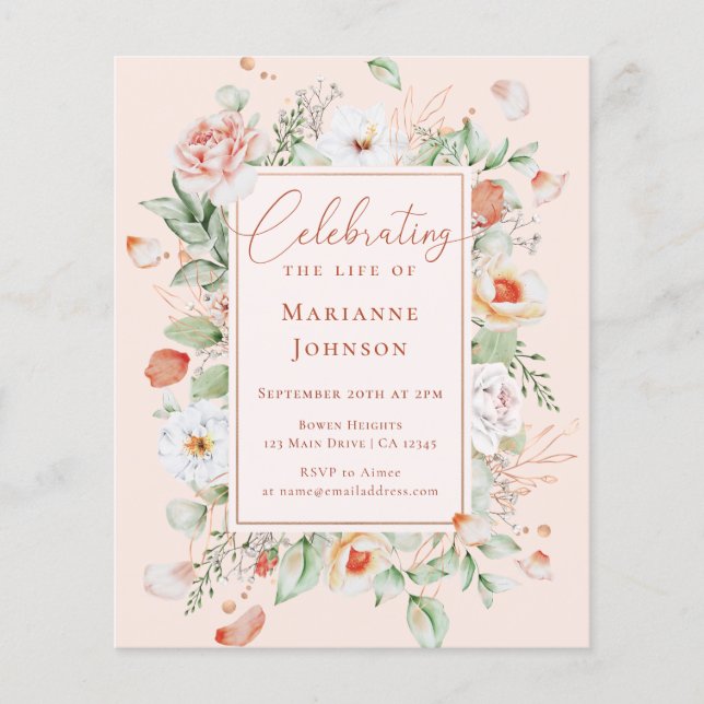 Gedenkfeier für das Leben im Haushalt Flyer (Vorne)