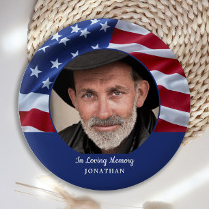 Gedenkfeier für das Patriotische Foto der amerikan Button