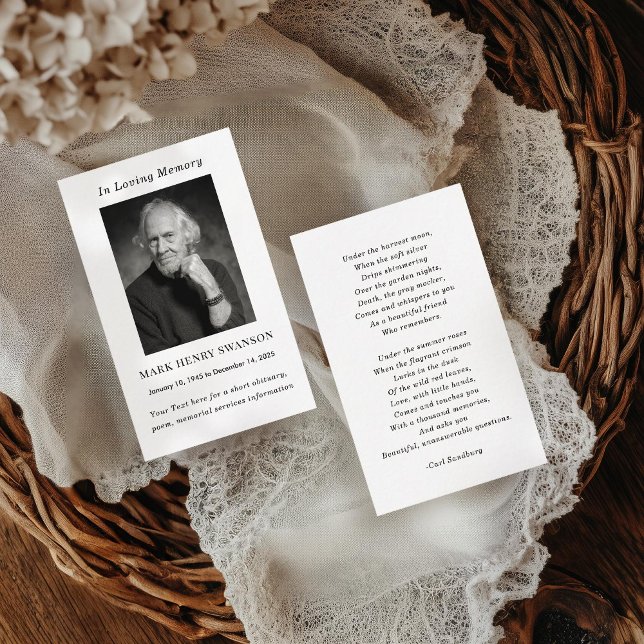 Gedenkfeier für die Lebensfotokarte Visitenkarte (Von Creator hochgeladen)